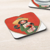  meisje cadeau Valentijn hart Bier Onderzetter (Linkerzijde)