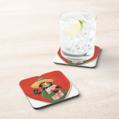  meisje cadeau Valentijn hart Bier Onderzetter (Rechterzijde)