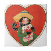  meisje cadeau Valentijn hart Tegeltje (Voorkant)