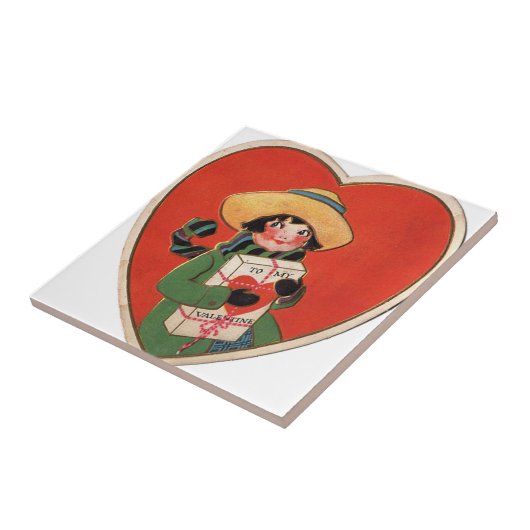  meisje cadeau Valentijn hart Tegeltje (Zijkant)