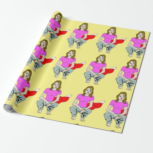 meisje cadeaupapier (Uitgerold)