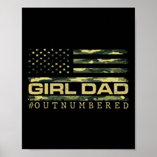 Meisje Camo Pap Amerikaanse Vlag Pap van Meisjes 4 Poster