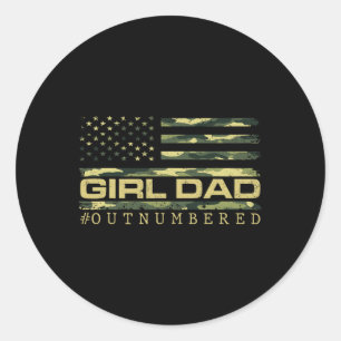 Meisje Camo Pap Amerikaanse Vlag Pap van Meisjes 4 Ronde Sticker