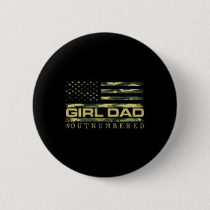 Meisje Camo Papa Amerikaanse Vlag Papa Van Meisjes Ronde Button 5,7 Cm