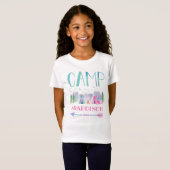 Meisje Camping T-shirt gepersonaliseerd kamp T-shi (Voorkant volledig)