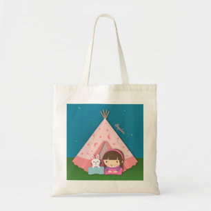 Meisje Camping Teepee Tent Konijn Tote Bag