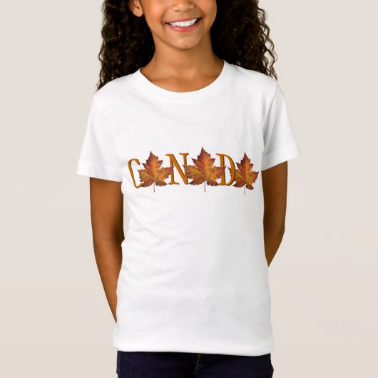 Meisje Canada T-shirt Canada Souvenir T-shirt (Voorkant)