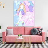 meisje canvas afdruk (Insitu (Woonkamer))