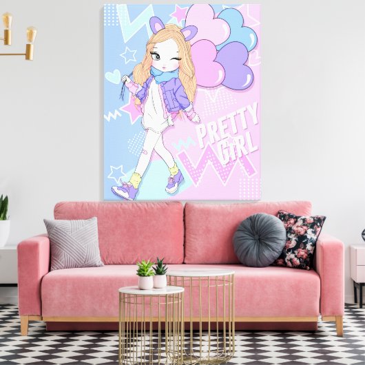  meisje canvas afdruk (Insitu (Woonkamer))