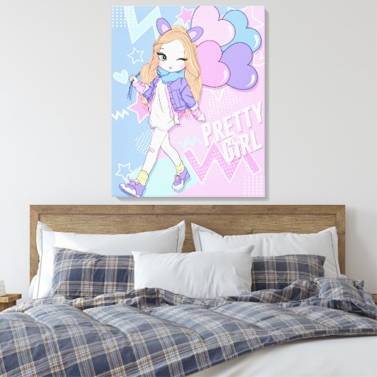  meisje canvas afdruk (Insitu (Slaapkamer))