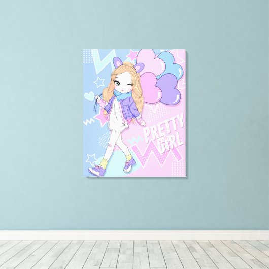 meisje canvas afdruk (Insitu (Houten vloer))