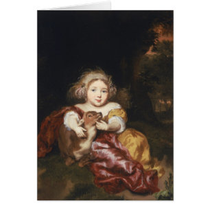 Meisje Caressing a Fawn