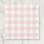 Meisje Carriage Pink Floral & Gingham Bedankjes Labels (Achterkant)
