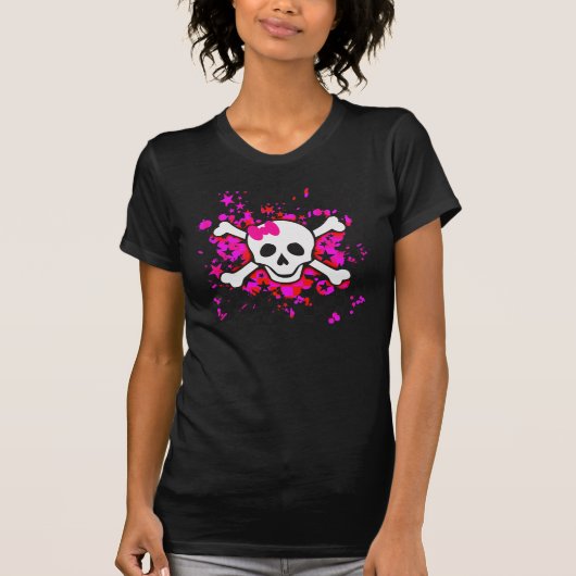 Meisje Cartoon schedel T-shirt (Voorkant)