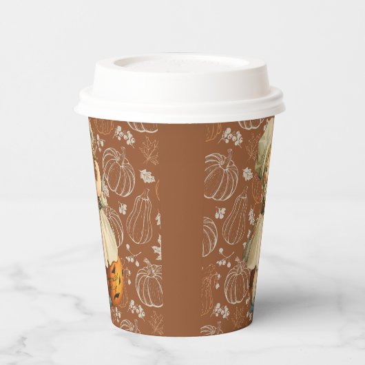 Meisje Carving Apple Halloween Papieren Bekers (Links)