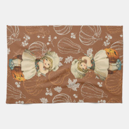 Meisje Carving Apple Halloween Theedoek