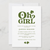 Meisje Charm St. Patrick's Day Baby shower Kaart (Voorkant)