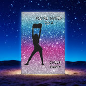 Meisje Cheer Roze Paarse Blauw Glitter Ombre Verja Kaart