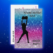 Meisje Cheer Roze Paarse Blauw Glitter Ombre Verja Kaart