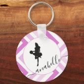  meisje Cheerleader Pink Girly Cheer Theme Sleutelhanger (Voorkant)