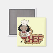 Meisje Chef Afro-Amerikaanse Tshirts en geschenken Magneet (Voorkant / Achterkant)