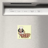 Meisje Chef Afro-Amerikaanse Tshirts en geschenken Magneet (Insitu (Vaatwasser))