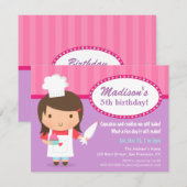 Meisje Chef Cupcake Frosting Baking Verjaardagsfee Kaart (Voorkant / Achterkant)