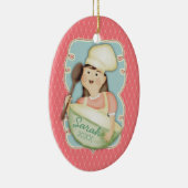  meisje chef-kok mengkom kerst ornament (Rechts)