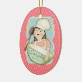  meisje chef-kok mengkom kerst ornament (Links)