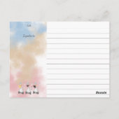 Meisje chef-kok vork koken bakken kookboek recept  briefkaart (Achterkant)