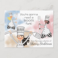 Meisje chef-kok vork koken bakken kookboek recept 