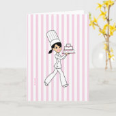 Meisje Chef Print Kaart (Gele Bloem)