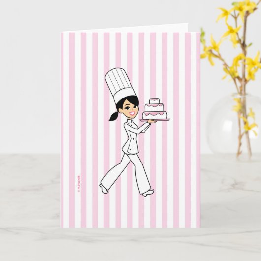 Meisje Chef Print Kaart (Gele Bloem)