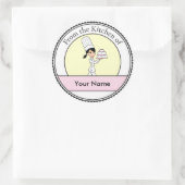 Meisje Chef Print Ronde Sticker (Tas)