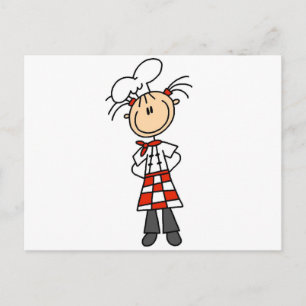 Meisje Chef Stick Figure T-shirts en Cadeaus Briefkaart