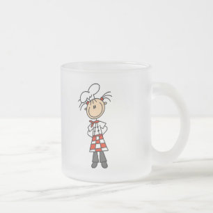 Meisje Chef Stick Figure T-shirts en Cadeaus Matglas Koffiemok