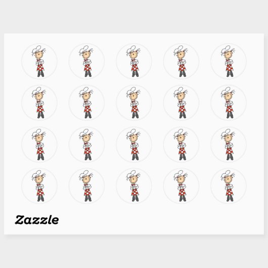 Meisje Chef Stick Figuur Stickers (Vel)