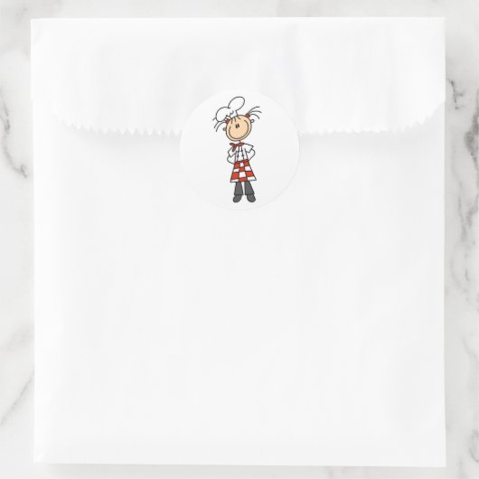 Meisje Chef Stick Figuur Stickers (Tas)