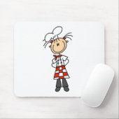 Meisje Chef Stickfiguur Muismatten (Met muis)