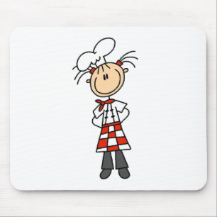 Meisje Chef Stickfiguur Muismatten
