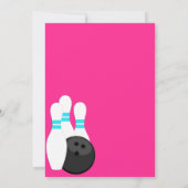 Meisje Chevron Bowling Verjaardag Foto Uitnodiging (Achterkant)