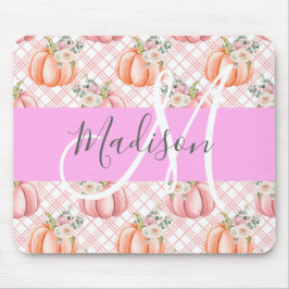 Meisje Chic Floral Pink Peach Monogram Muismat