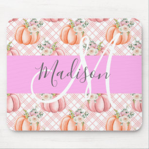 Meisje Chic Floral Pink Peach Monogram Muismat