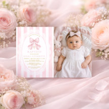 Meisje Christelijke Doop Roze Strik Foto