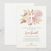 Meisje Christening nodigt uit als Baptismal uitnod Kaart (Voorkant / Achterkant)