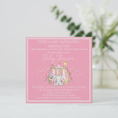 Meisje Circus Baby Shower Uitnodiging (Staand voorkant)