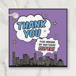 Meisje Comic Book Style Superhero Verjaardag Dank  Bedankjes Labels