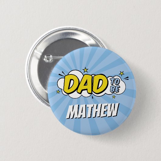 Meisje Comic Book Superhero Baby shower Papa Ronde Button 5,7 Cm (Voorkant /achterkant)