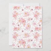 Meisje Coquette Roze Bloemen Ribbon Bow Baby showe Kaart (Achterkant)