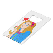  meisje creditkaart flessenopener (Voorkant Gekanteld)